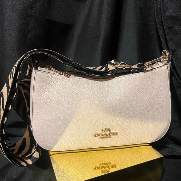 Coach Teri Mini Crossbody Bag in refined leather w/ detachable Zebra Print Strap - Picture 4 of 15